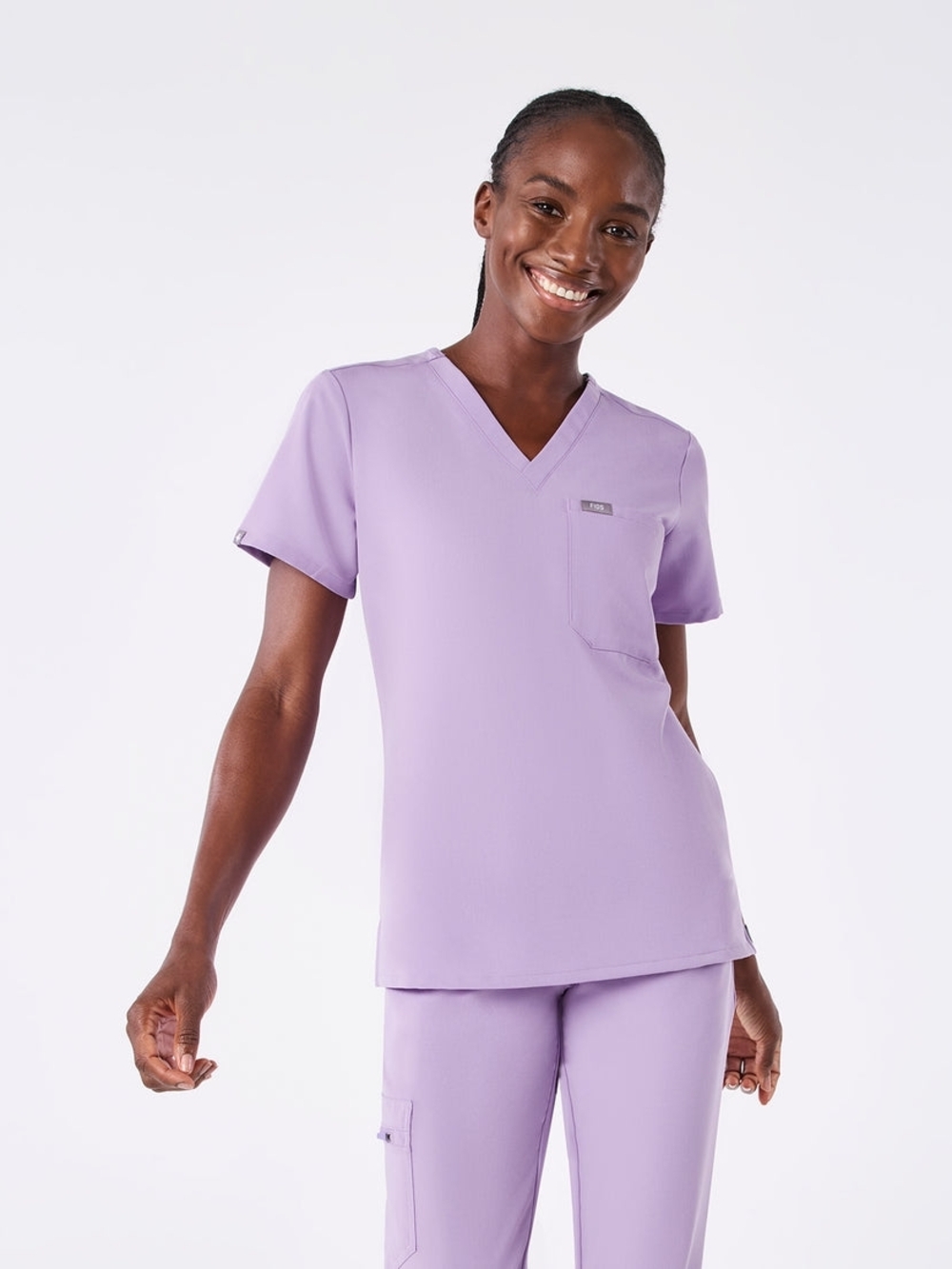 Figs Lavender Dew Catarina Scrub Top
